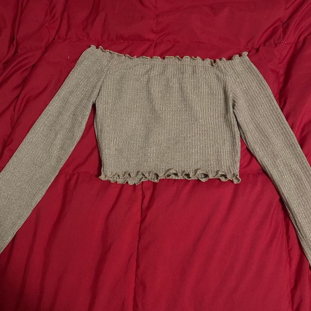 Long sleeve off the shoulder top